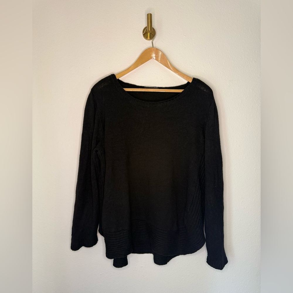Lane Bryant Black Ribbed Hem Knit Sweater Size 18/20